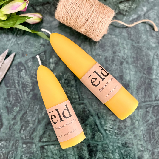 Bivoks lyskuppel i naturlig honninggul farge - 22 timer brennetid