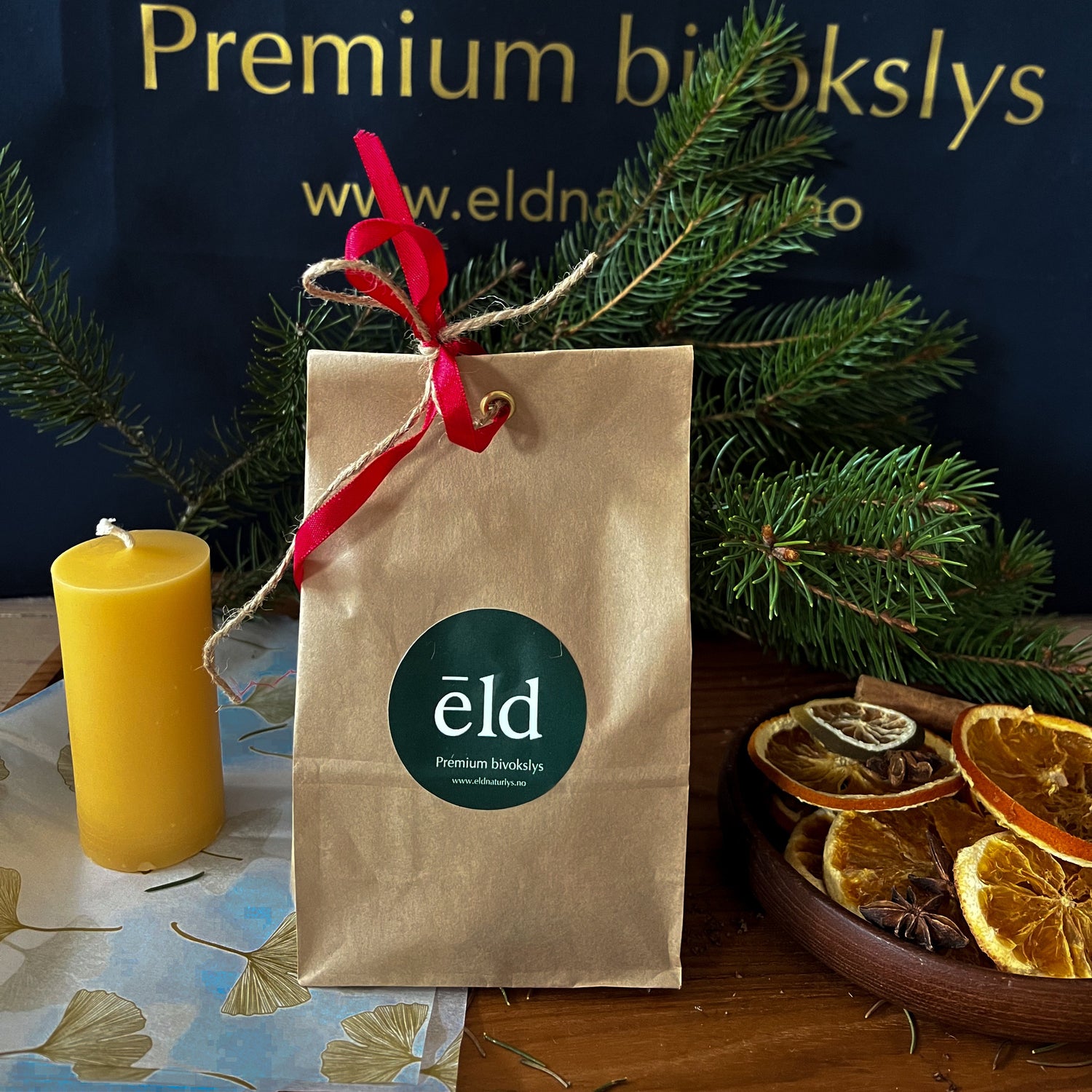 Bivokslys som gave - gavepose