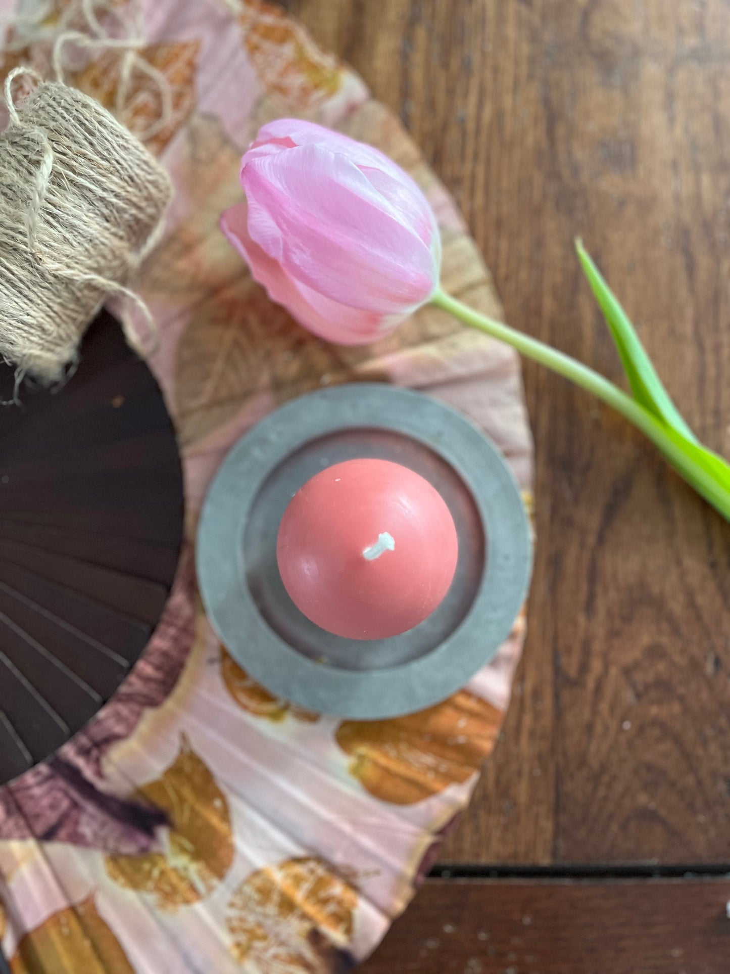 Bivoks globelys liten i rosegull farge - økologisk bomullsveke