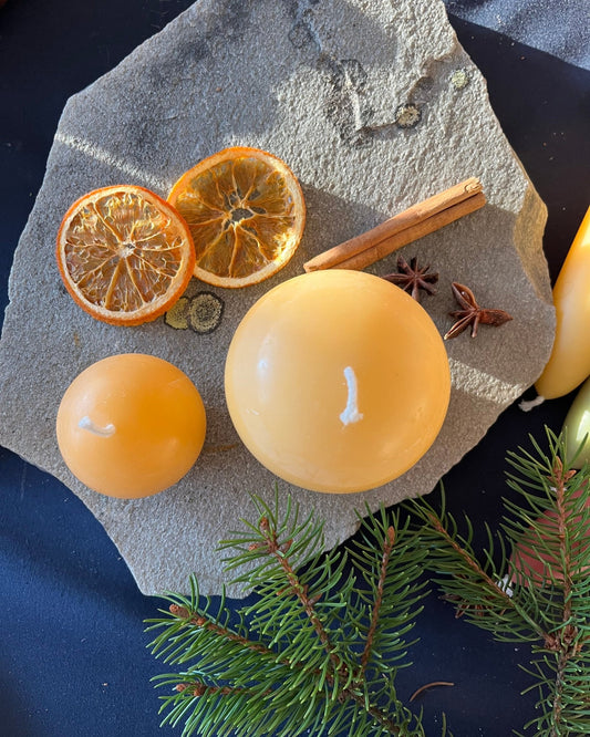 Bivoks lysglobe - stor | brenner vakkert i opptil 25 t - eld naturlys