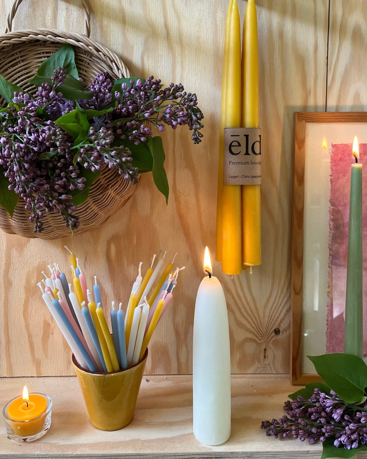 Bivoks lyskuppel | tradisjonelle "stubby candles" - eld naturlys