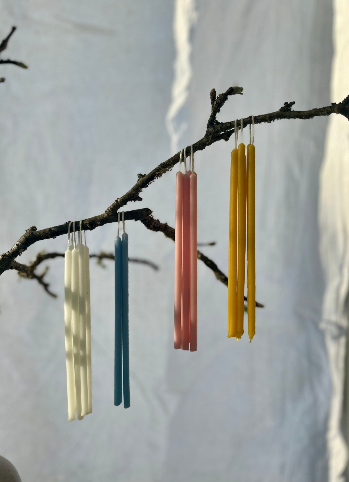 Bursdagslys av ren bivoks - 20 stk - eld naturlys