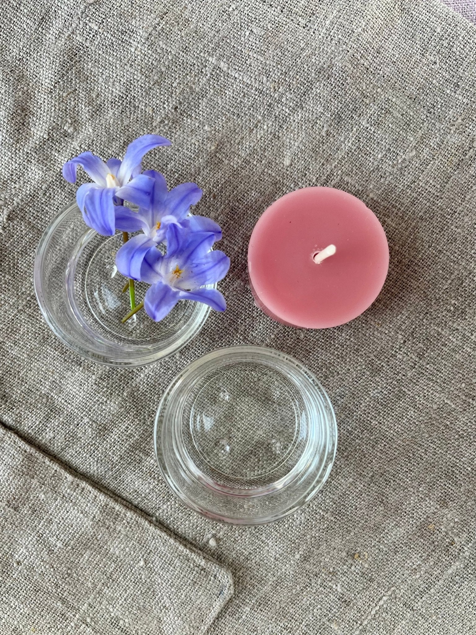 Lysestake til telys | laget av klart glass - eld naturlys